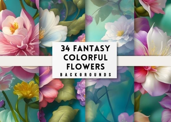 34 Fantasy Colorful Flowers Backgrounds for Your Projects