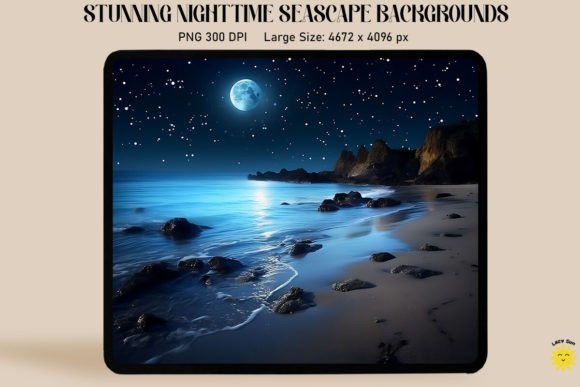 Bring the Coast to Life: Nocturnal Seashore Scenes Backgrounds