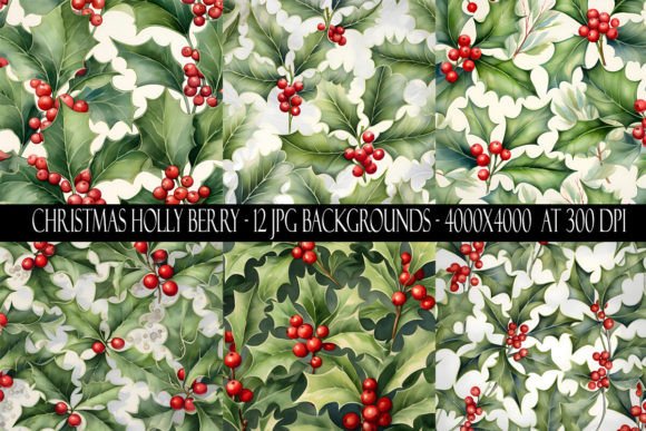 Christmas Holly Berry Backgrounds: A Festive Design Toolkit