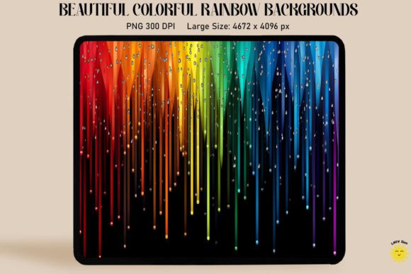Colorful Rainbow Rain Backgrounds for Vibrant Design Projects