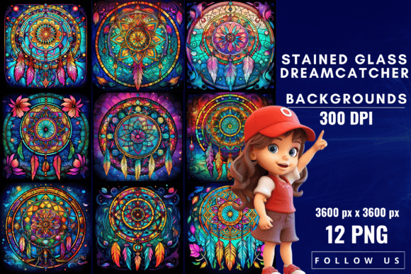 Crafting Serene Digital Spaces with Stained Glass Dreamcatcher Backgrounds