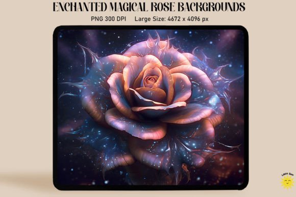 Enchant Your Designs with Unique Cosmic Rose Backgrounds