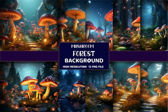 Enchant Your Projects: The Allure of Mushroom Forest Digital Backgrounds