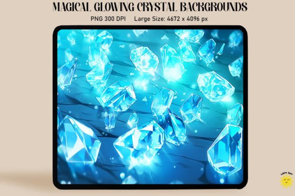 Enchant Your Visuals: Using Magical Glowing Cyan Crystal Backgrounds