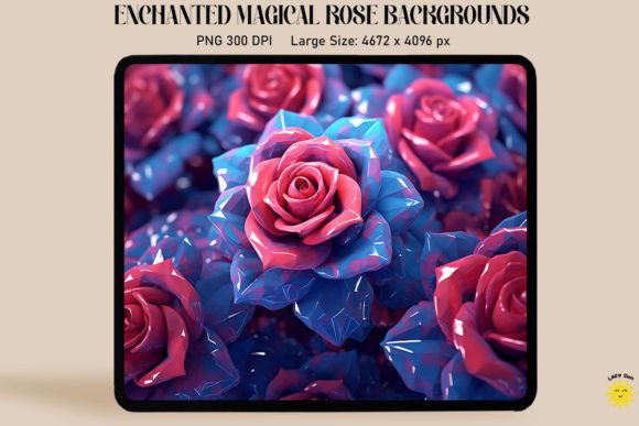 Enchanting 3D Crystal Rose Backgrounds for Your Projects