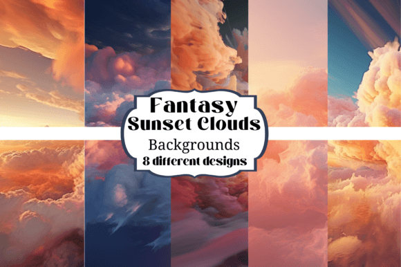 Enchanting Fantasy Sunset Clouds Backgrounds for Creative Projects