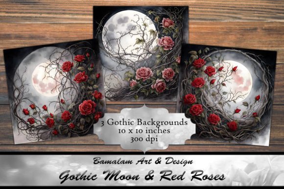 Gothic Moon & Red Rose Vine Backgrounds: A Designer's Guide