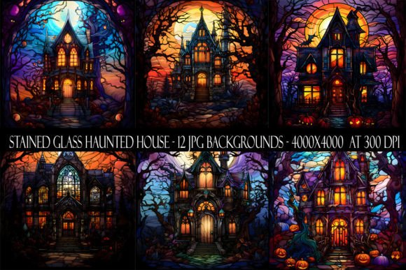 Unlocking Atmospheric Depth with Stained Glass Haunted House Backgrounds