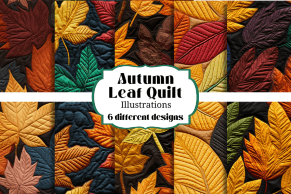 Warm Up Your Projects with Quilted Fall Autumn Leaf Backgrounds